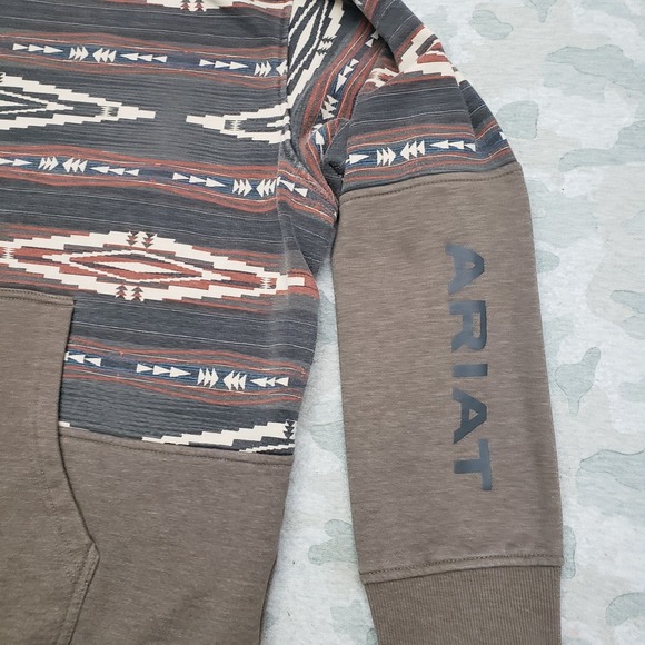Ariat Sweatshirt Mens 2XL Multicolor Aztec Western Wear Pullover Long Sleeve - Picture 4 of 12